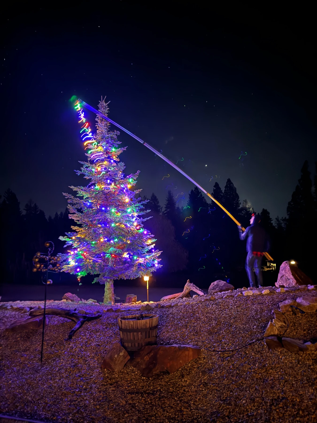 Multicolor Christmas light installation