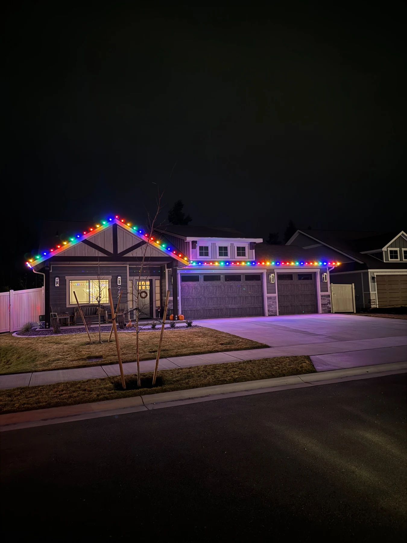 Multicolor Christmas light installation