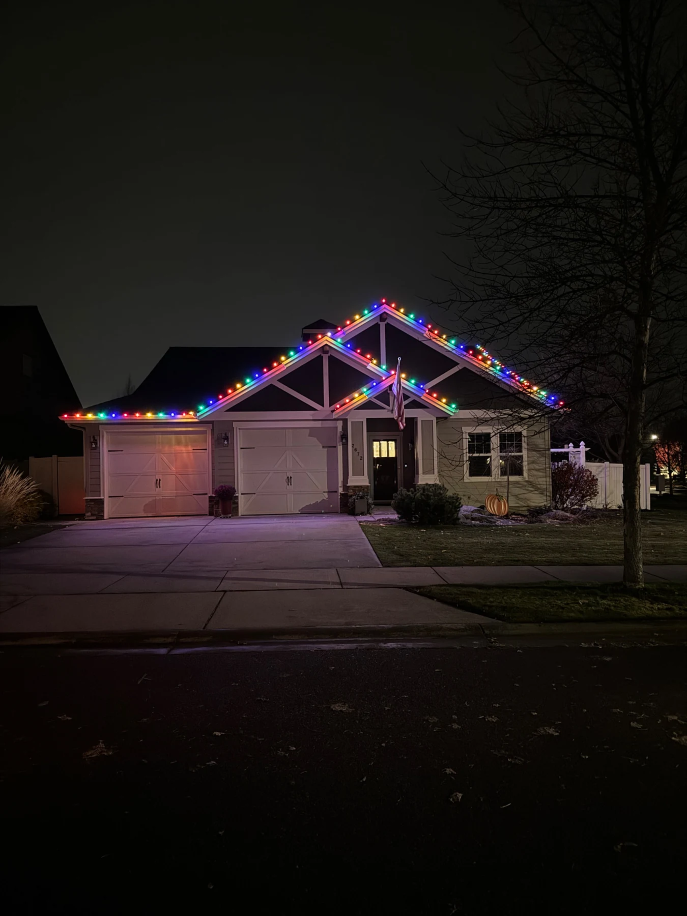 Multicolor Christmas light installation