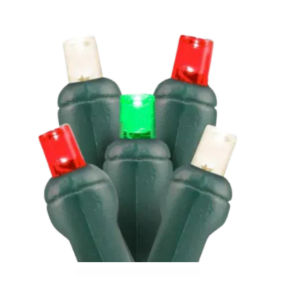 Red green and white mini Christmas lights
